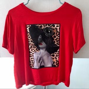 ❤️Red Cheetah Art Tee